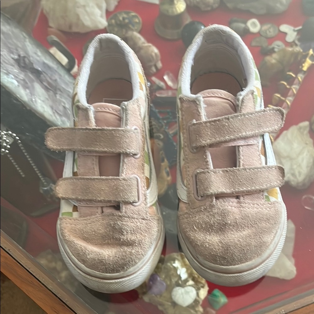 Vans Pink Metallic Sneakers with Velcro Straps